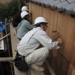 上京区い町家改修工事から　板張り　１０月１３日