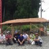 上松の休憩所に木のテントを建てました　8月24〜5日