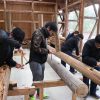 夏の木匠塾の続き＠京北合併記念の森−１　２月１３日