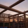 宇治茶園小屋建設−15　建て方2日目　　9月20日