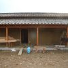 茶園小屋建設−28　土壁塗り&焼き板貼り　2月4日