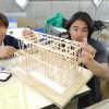 建築科1年設計製図授業から　　構造模型制作風景　　　５月２３日
