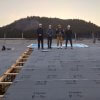 京北森林組合倉庫建設ー１０　大屋根野地板　3月22日
